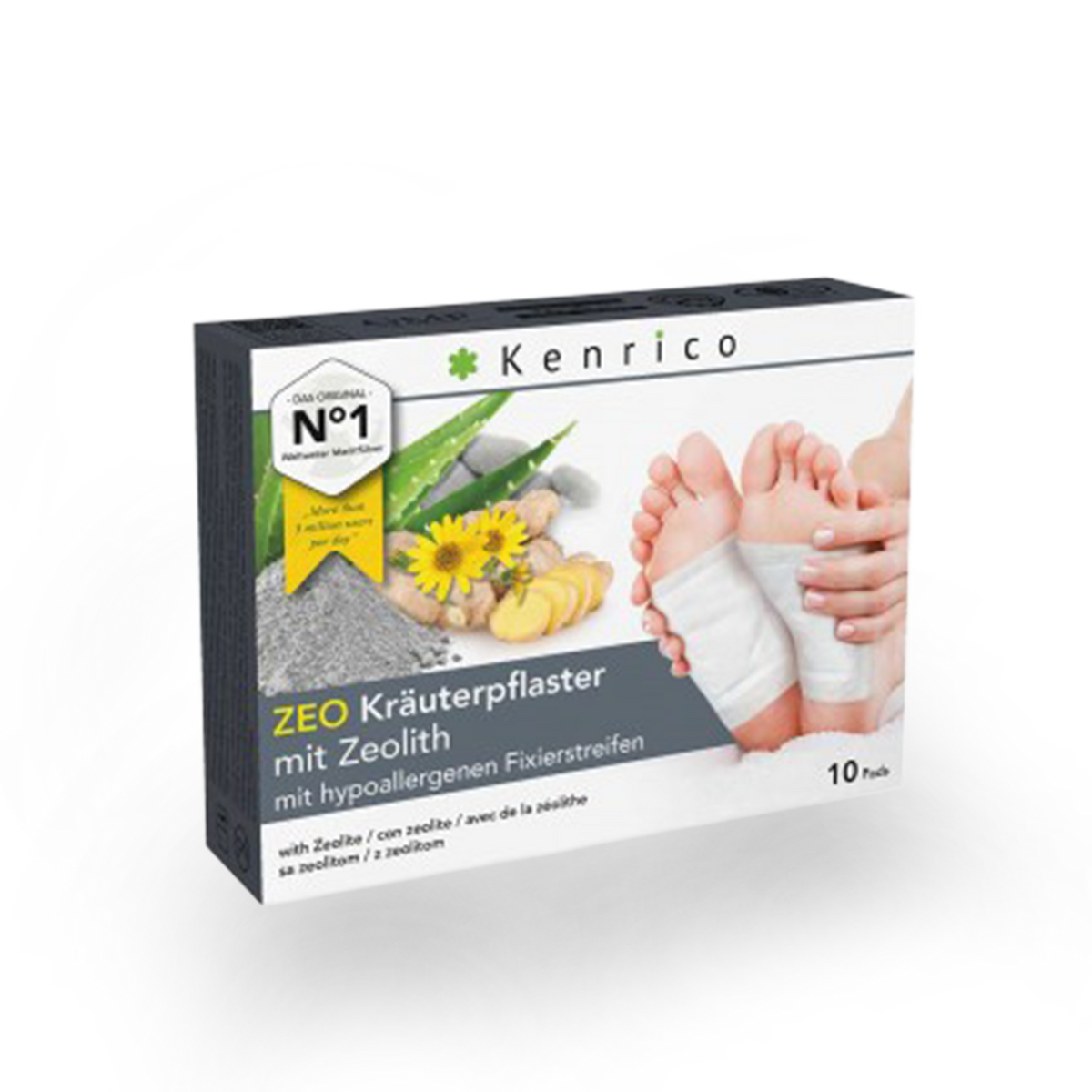 Bambus-BIO Kräuter-Vitalpflaster mit Zeolith & Diatomeenerde, 10 Stk.