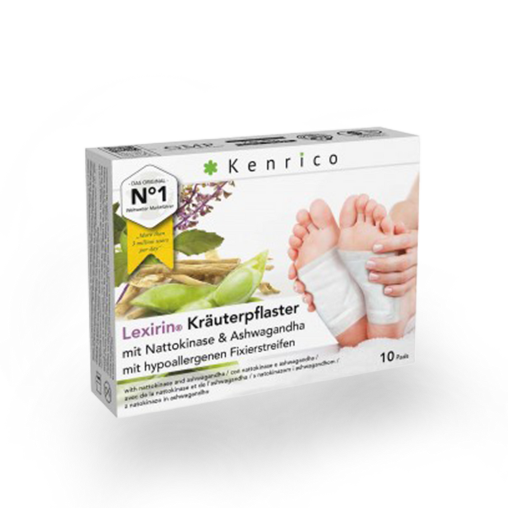Kenrico Lexirin Bambus-BIO Kräuter-Vitalpflaster Nattokinase & Ashwagandha, 10 Stk.