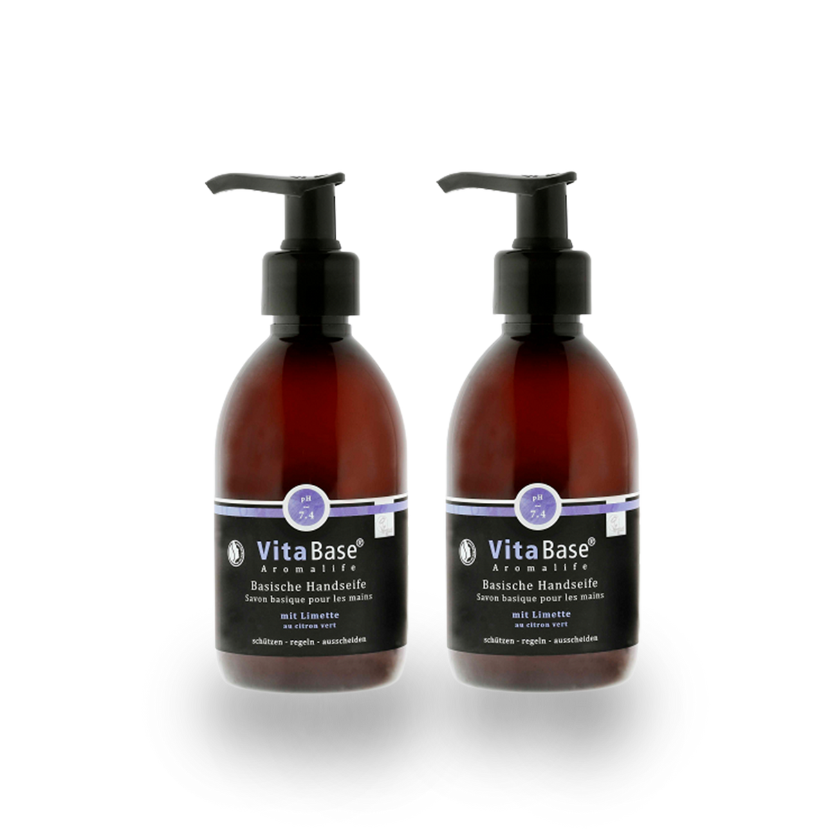 DUO VitaBase Basische Handseife extra mild Limette, 2 × 250 ml