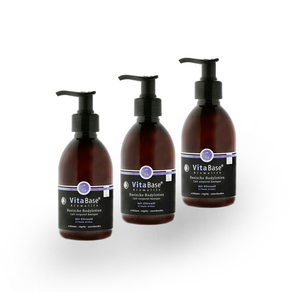 TRIO VitaBase Basische Bodylotion mit Olivenöl, 3 × 250 ml