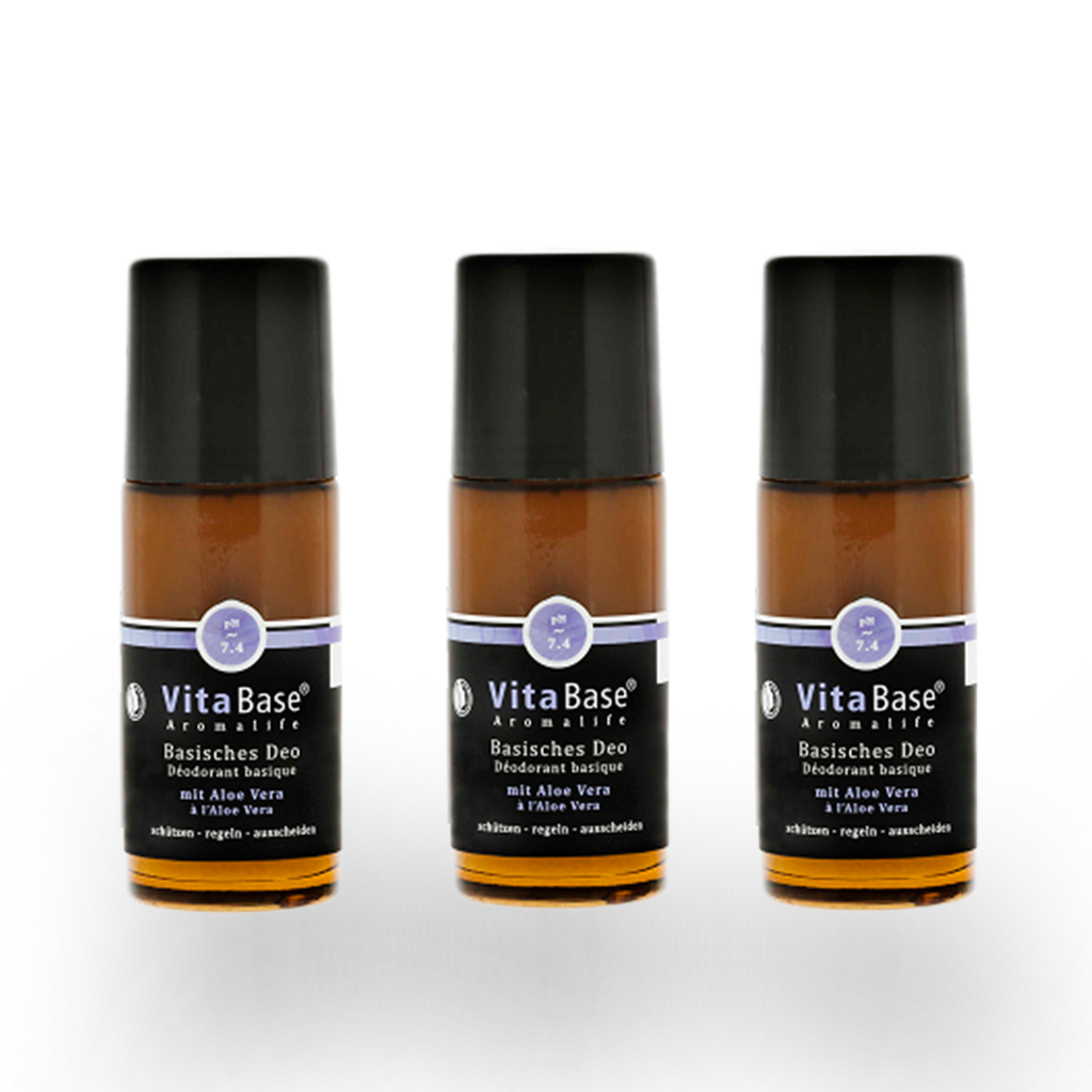 VitaBase Basisches Deo mit Aloe vera 50 ml – 3 Stück