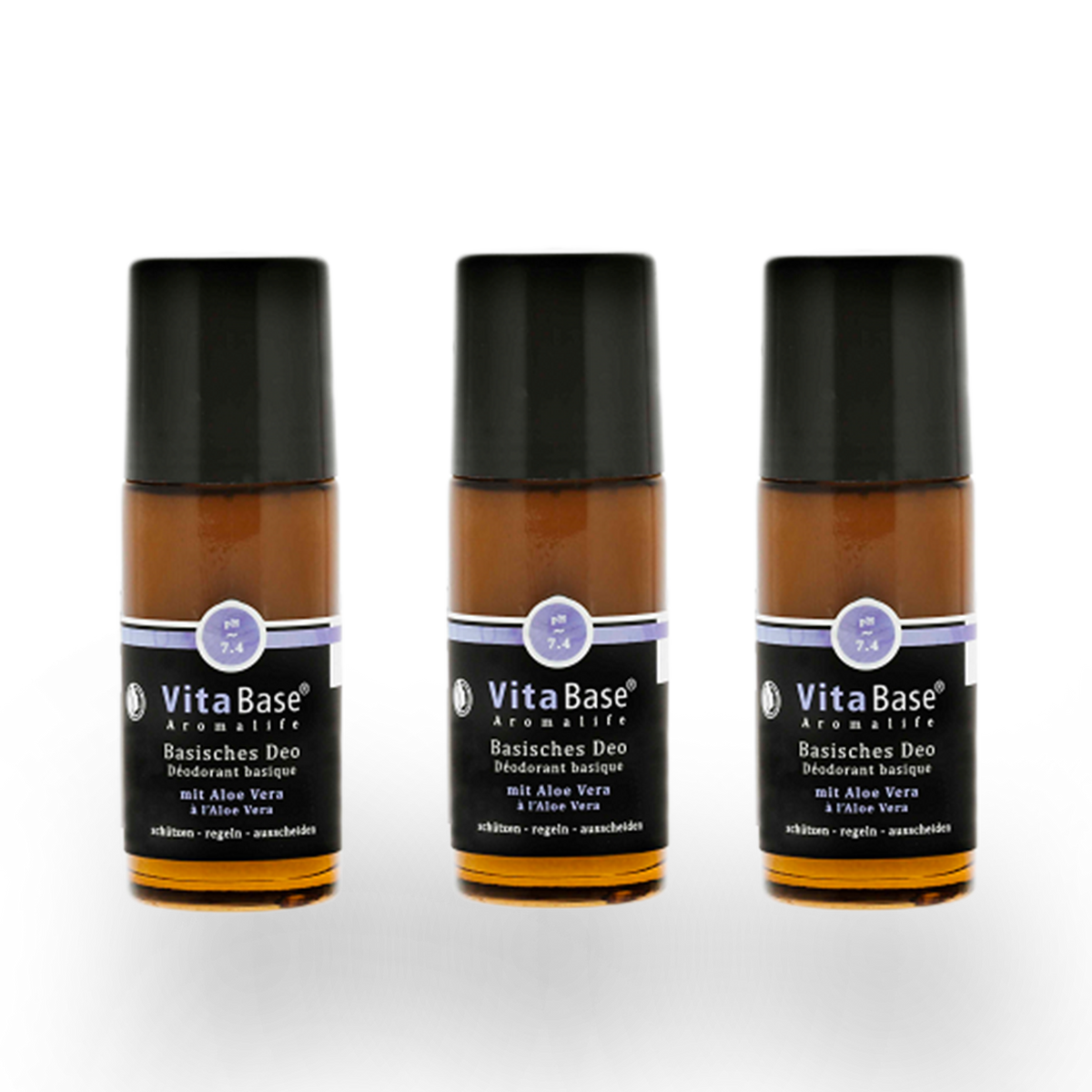 VitaBase Basisches Deo mit Aloe vera 50 ml – 3 Stück