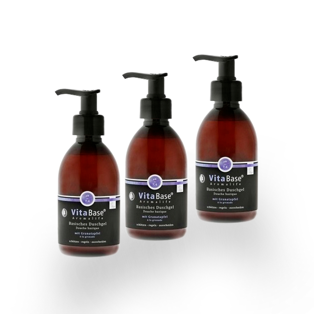 VitaBase Basisches Duschgel mit Granatapfel 250 ml – 3 Stück