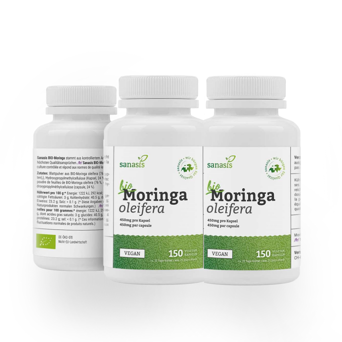 Sanasis BIO Moringa, 150 VegeCaps – 2 Stück