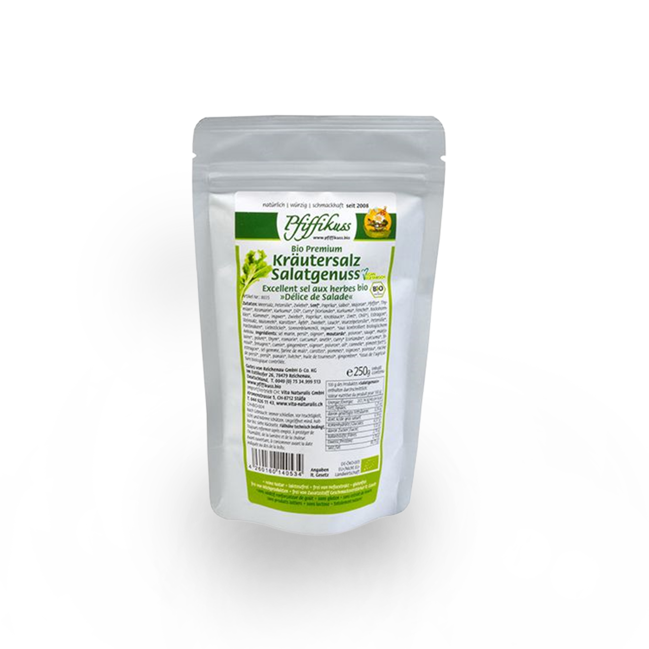 Pfiffikuss BIO Kräutersalz Salatgenuss, 250 g Nachfüller