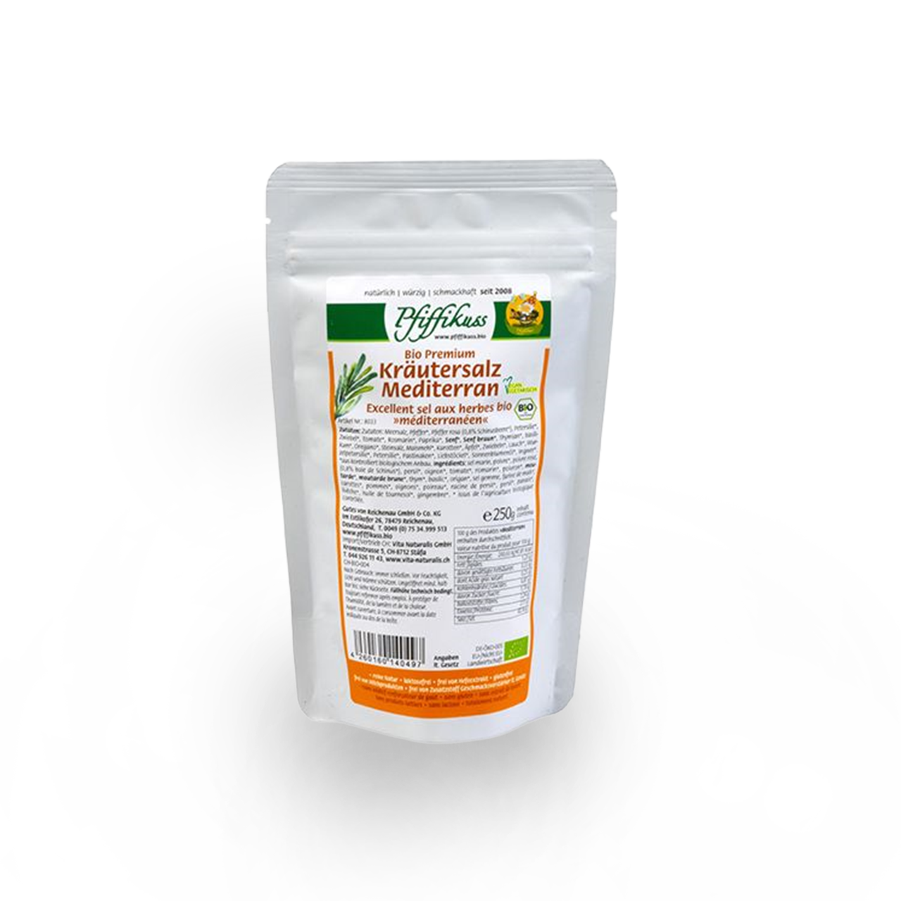 Pfiffikuss BIO Kräutersalz mediterran, 250 g Nachfüller
