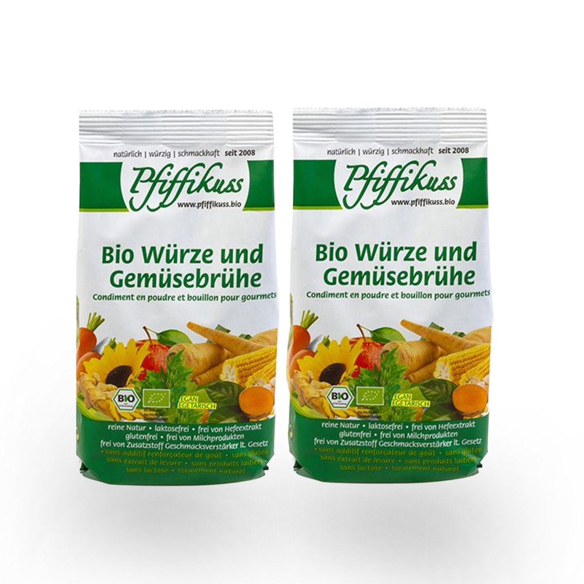 DUO Pfiffikuss BIO Würze & Gemüsebrühe, 2 × 450 g