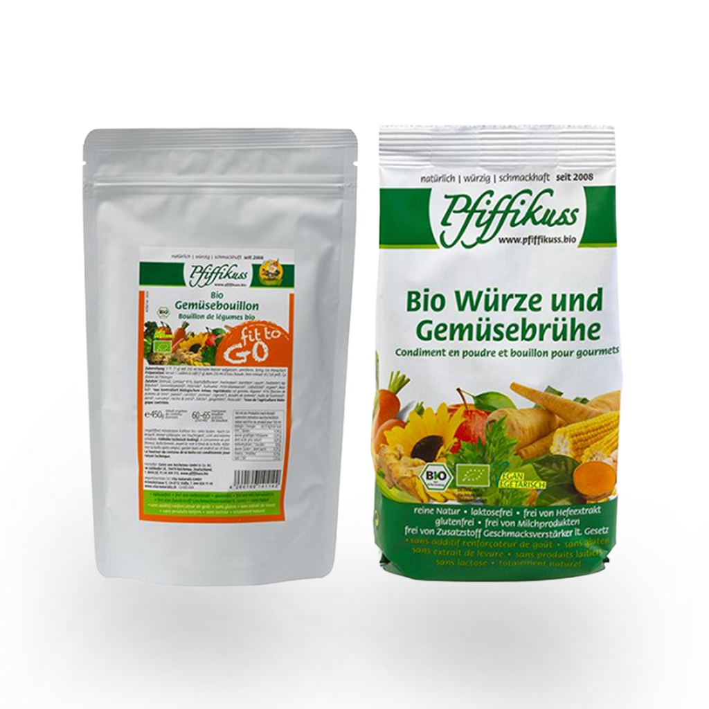 SET Pfiffikuss BIO Gemüsebrühe + Gemüse-Bouillon, 2 × 450 g