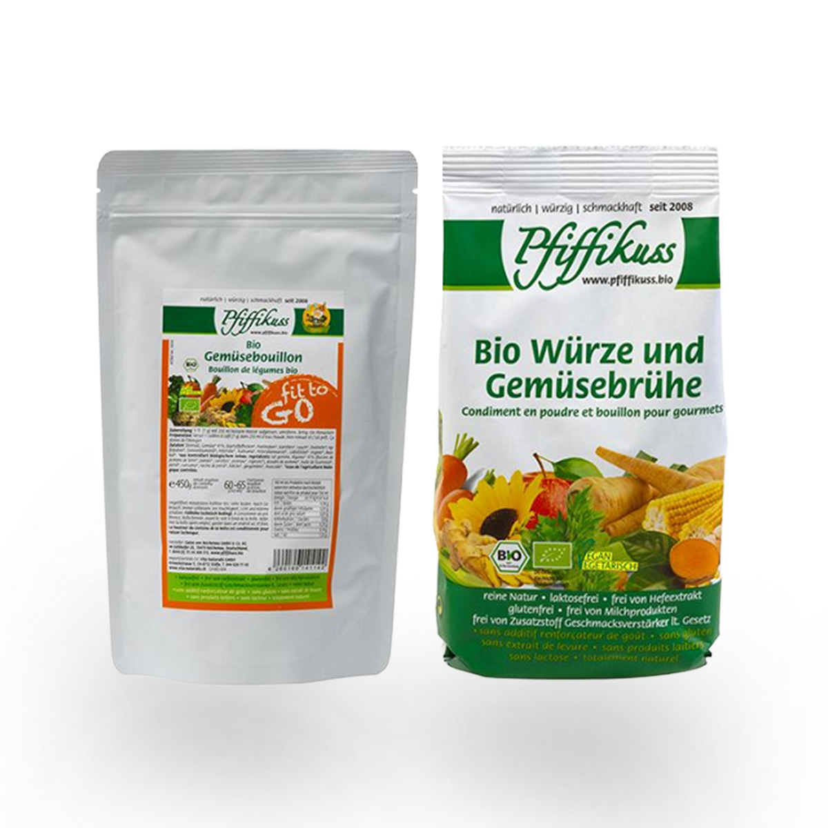 SET Pfiffikuss BIO Gemüsebrühe + Gemüse-Bouillon, 2 × 450 g