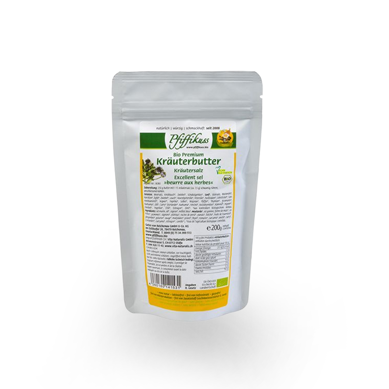 Pfiffikuss BIO Kräuterbutter-Gewürzsalz, 200 g Nachfüller