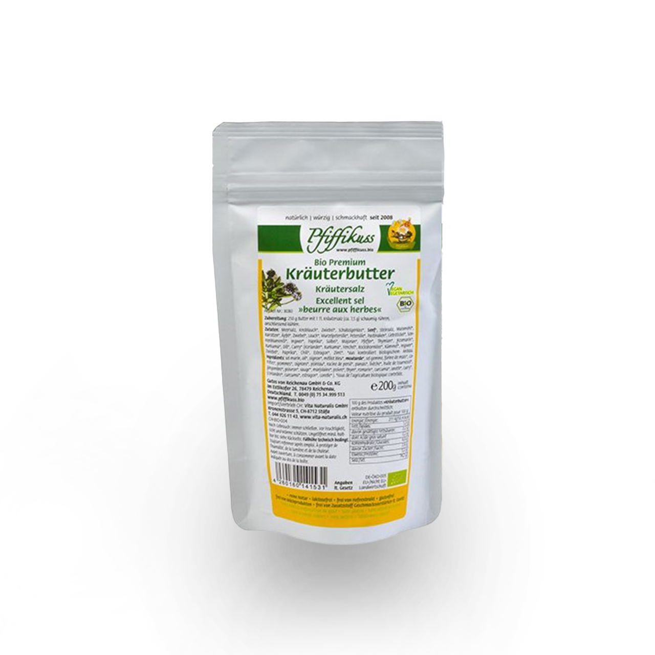 DUO Pfiffikuss BIO Kräuterbutter-Gewürzsalz, 2 × 200 g Nachfüller