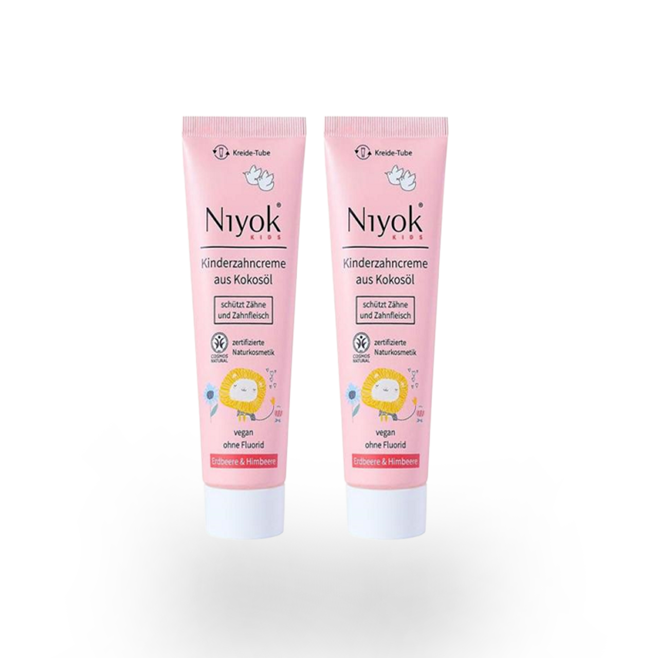 DUO Niyok Kinder-Zahncreme Erdbeere-Himbeere, 2 × 75 ml