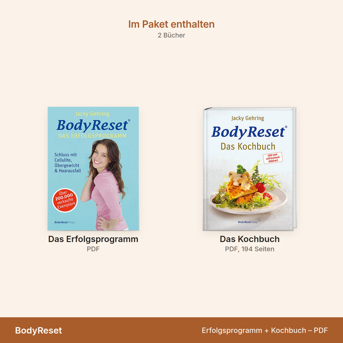 BodyReset Erfolgsprogramm + Kochbuch – Übersicht der 2 enthaltenen Bücher
