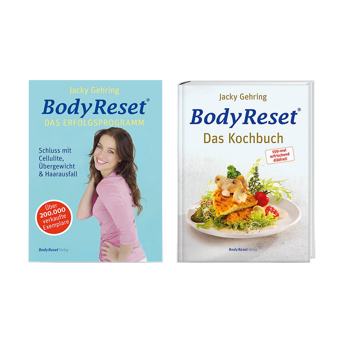 BodyReset Erfolgsprogramm und Kochbuch als PDF – beide Buchcover