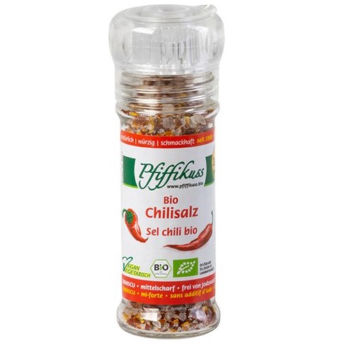 Pfiffikuss BIO Chili-Salz 3000 SCU Mühle, 75g